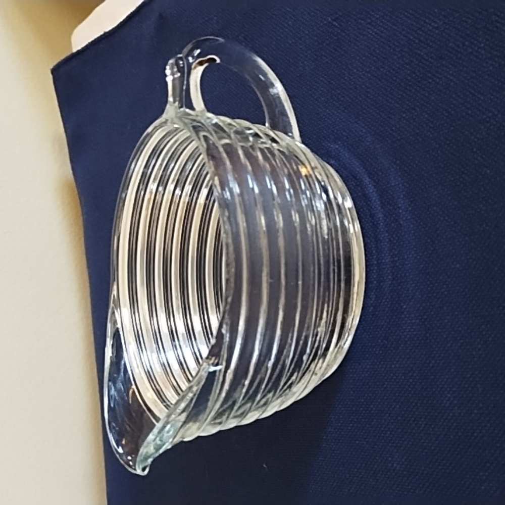 ANCHOR HOCKING MANHATTAN CLEAR GLASS CREAMER & SUGAR BOWL - Picture 7 of 10